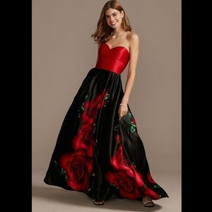Blondie Nites Lace-Up Back Floral Ball Gown Size 3